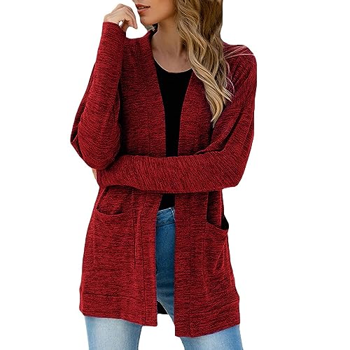 Wdgfv Cardigan Damen Lang Damen Regenmäntel Windbreaker Regenjacke wasserdichte leichte Outdoor-Trenchcoats mit Kapuze Reitmantel Damen Wasserdicht Strick Cardigan Damen Damen Langarm Strickjacke von Wdgfv