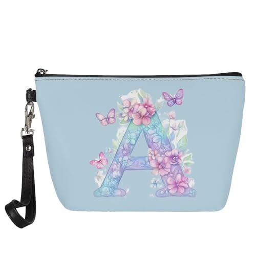 Wdktrgetd Wasserdichte Make-up-Tasche für Frauen, Reisen, veganes Leder, TSA-konform, Kulturbeutel mit Handschlaufe, 21,6 cm Flugzeug, Kosmetiktasche, Blau, A Wdktrgetd Wasserdichte Make-up-Tasche für Frauen, Reisen, veganes Leder, TSA-konform, Kulturbeutel mit Handschlaufe, 21,6 cm Flugzeug, Kosmetiktasche, Blau, A von Wdktrgetd