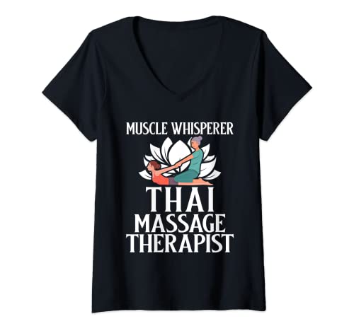 Damen Muscle Whisperer Thai Massage Therapeut T-Shirt mit V-Ausschnitt Damen Muscle Whisperer Thai Massage Therapeut T-Shirt mit V-Ausschnitt von We Are Generation Massage Therapy