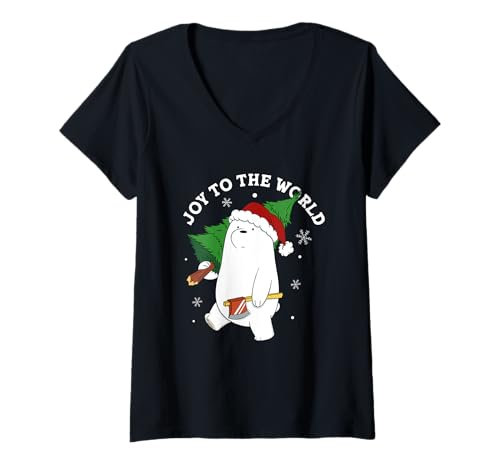 Damen Weihnachten We Bare Bears Ho Ho Ho T-Shirt mit V-Ausschnitt von We Bare Bears
