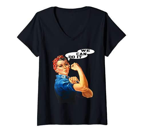 Damen Wir können es schaffen T-Shirt mit V-Ausschnitt Damen Wir können es schaffen T-Shirt mit V-Ausschnitt von We Can Do It