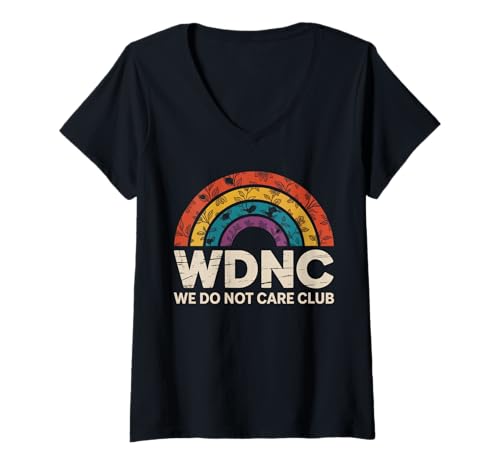Damen Rainbow Floar Es ist Uns egal Club Merch Wdnc Merch Wdnc Club T-Shirt mit V-Ausschnitt von We Do Not Care Club Merchandise Wdnc Club Merch