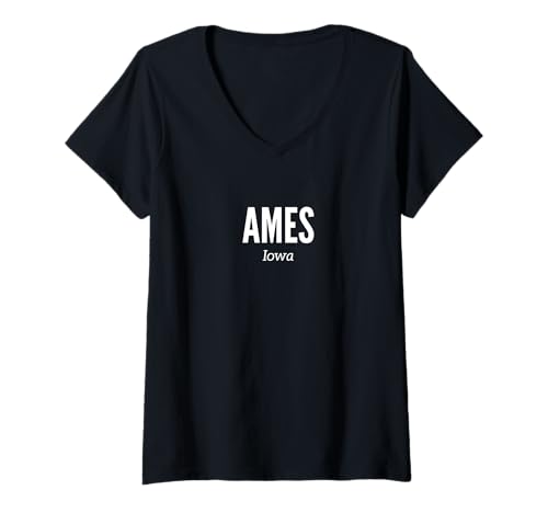 Damen Ames, Iowa T-Shirt mit V-Ausschnitt Damen Ames, Iowa T-Shirt mit V-Ausschnitt von We Love Ames Iowa