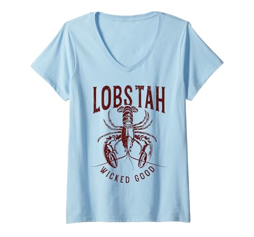 Damen Boston Massachusetts Lobstah Funny Pride T-Shirt mit V-Ausschnitt Damen Boston Massachusetts Lobstah Funny Pride T-Shirt mit V-Ausschnitt von We Love Boston Massachusetts - Apparel & Gifts