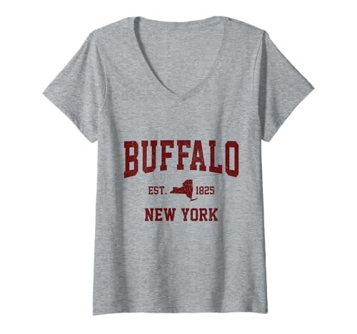 Damen Buffalo New York Retro NY Pride T-Shirt mit V-Ausschnitt Damen Buffalo New York Retro NY Pride T-Shirt mit V-Ausschnitt von We Love Buffalo New York