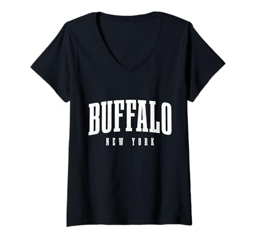 Damen Buffalo New York Retro NY T-Shirt mit V-Ausschnitt Damen Buffalo New York Retro NY T-Shirt mit V-Ausschnitt von We Love Buffalo New York