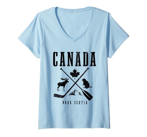 Damen Kanada Maple Leaf Pride Canadian Vintage T-Shirt mit V-Ausschnitt Damen Kanada Maple Leaf Pride Canadian Vintage T-Shirt mit V-Ausschnitt von We Love Canada - Apparel & Gifts