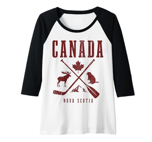 Damen Kanada Nova Scotia Pride Canadian Vintage Raglan Damen Kanada Nova Scotia Pride Canadian Vintage Raglan von We Love Canada - Apparel & Gifts