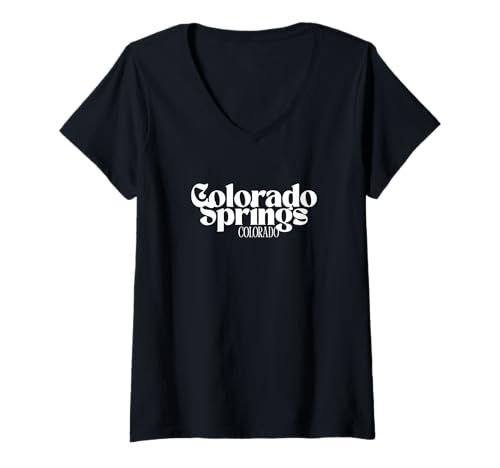 Damen Colorado Springs T-Shirt mit V-Ausschnitt von We Love Colorado Springs