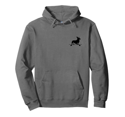 Corgi On Skateboard Hundeliebhaber Corgi Mama Lustiger Skater Pullover Hoodie von We Love Corgi Dogs - Apparel & Gifts