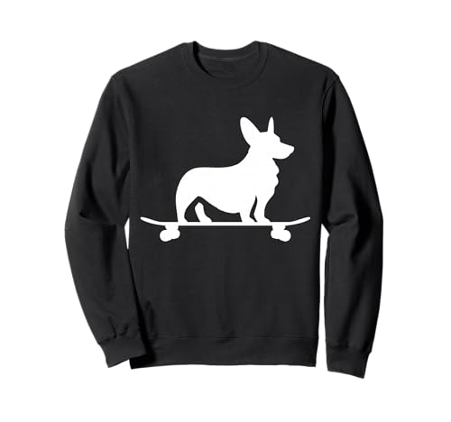 Corgi On Skateboard Hundeliebhaber Corgi Mama Lustiger Skater Sweatshirt von We Love Corgi Dogs - Apparel & Gifts