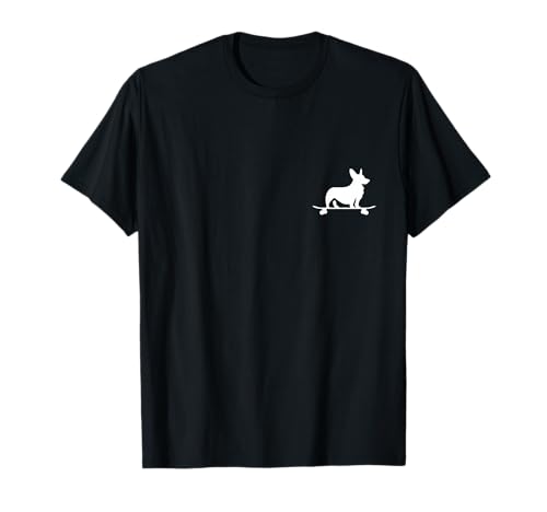 Corgi On Skateboard Hundeliebhaber Corgi Mama Lustiger Skater T-Shirt von We Love Corgi Dogs - Apparel & Gifts