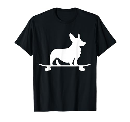Corgi On Skateboard Hundeliebhaber Corgi Mama Lustiger Skater T-Shirt von We Love Corgi Dogs - Apparel & Gifts