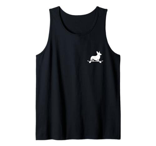 Corgi On Skateboard Hundeliebhaber Corgi Mama Lustiger Skater Tank Top von We Love Corgi Dogs - Apparel & Gifts