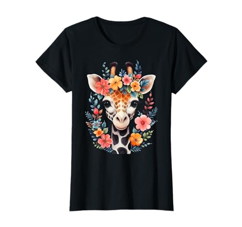 Giraffe Blumen Blumen Mädchen Kinder Lustig Niedlich T-Shirt Giraffe Blumen Blumen Mädchen Kinder Lustig Niedlich T-Shirt von We Love Giraffes