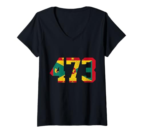 Damen Grenada Flagge 473 Pride Karibik Grenadian T-Shirt mit V-Ausschnitt Damen Grenada Flagge 473 Pride Karibik Grenadian T-Shirt mit V-Ausschnitt von We Love Grenada - Apparel & Gifts