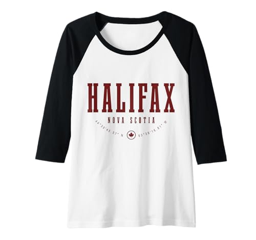 Damen Halifax Nova Scotia Kanada Maple Leaf Pride Canadian Vintage Raglan von We Love Halifax Nova Scotia - Apparel & Gifts