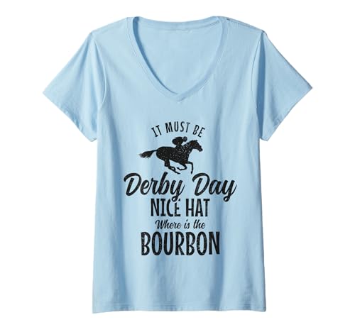 Damen Pferderennen Derby Jockey Reiter Racer Lustig T-Shirt mit V-Ausschnitt von We Love Horse Racing - Derby Apparel & Gifts