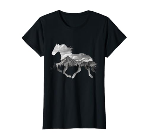 Pferdeliebhaber Mädchen Berge Natur Reitsport Westernreiten T-Shirt Pferdeliebhaber Mädchen Berge Natur Reitsport Westernreiten T-Shirt von We Love Horse Riding