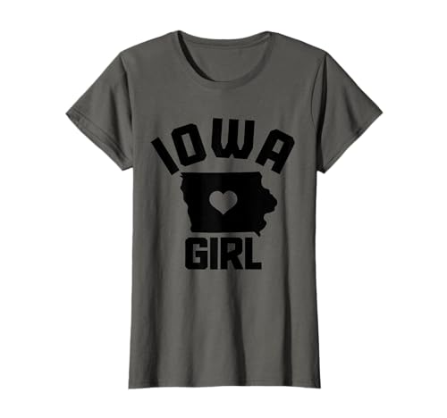Iowa Heart State Map für Mädchen T-Shirt von We Love Iowa