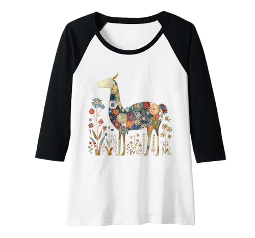 Damen Peru Souvenir Lama Alpaka Blumen peruanisches Souvenir Raglan Damen Peru Souvenir Lama Alpaka Blumen peruanisches Souvenir Raglan von We Love Llamas & Alpacas - Peru Souvenirs Co.