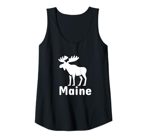 Damen Maine Moose Pride Minimalistischer Naturliebhaber Tank Top von We Love Maine - Apparel & Gifts