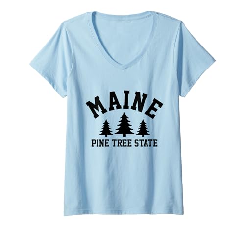 Damen Maine T-Shirt mit V-Ausschnitt von We Love Maine - Apparel & Gifts