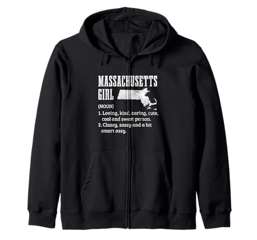 Lustiger Stolz für Mädchen aus Massachusetts Kapuzenjacke von We Love Massachusetts - Apparel & Gifts
