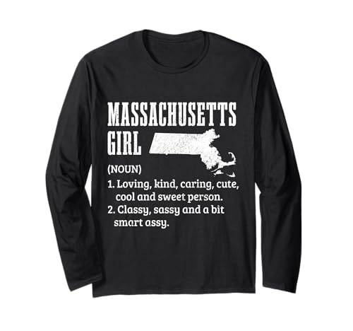 Lustiger Stolz für Mädchen aus Massachusetts Langarmshirt von We Love Massachusetts - Apparel & Gifts