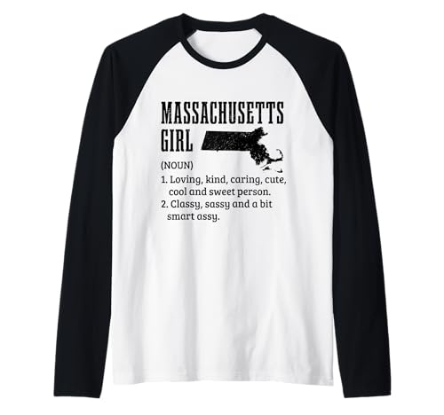 Massachusetts Mädchen Boston Funny Pride Raglan von We Love Massachusetts - Apparel & Gifts