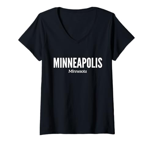 Damen Minneapolis, Minnesota T-Shirt mit V-Ausschnitt Damen Minneapolis, Minnesota T-Shirt mit V-Ausschnitt von We Love Minneapolis Minnesota