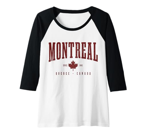 Damen Montreal Kanada Maple Leaf Pride Canadian Vintage Raglan von We Love Montreal Canada - Apparel & Gifts