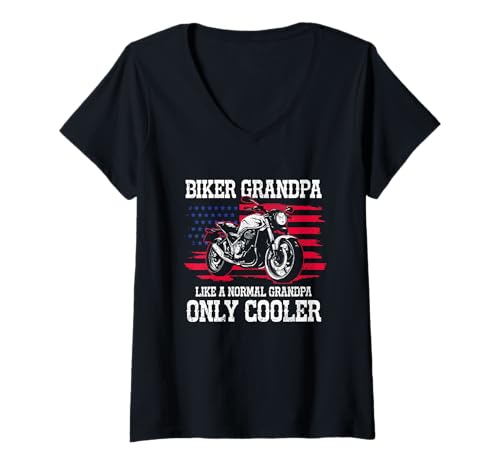 Damen Biker Opa Like A Normal Grandpa Only Cooler Funny T-Shirt mit V-Ausschnitt Damen Biker Opa Like A Normal Grandpa Only Cooler Funny T-Shirt mit V-Ausschnitt von We Love Motorcycles - Biker Apparel & Gifts