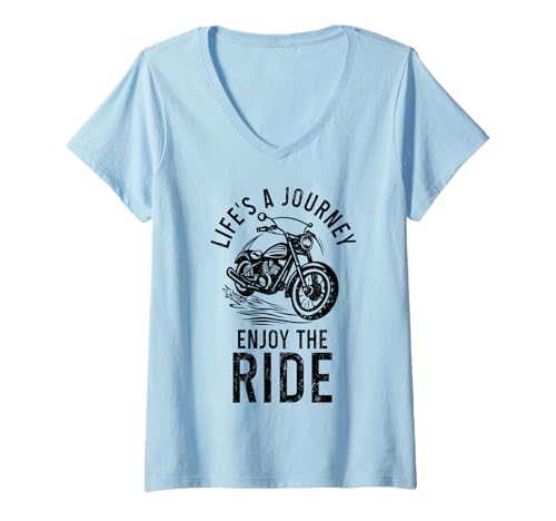 Damen Biker T-Shirt mit V-Ausschnitt Damen Biker T-Shirt mit V-Ausschnitt von We Love Motorcycles - Biker Apparel & Gifts