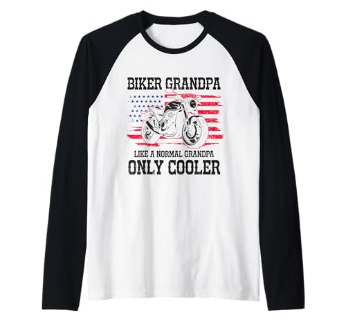 Herren Biker Opa Like A Normal Grandpa Only Cooler Funny Raglan Herren Biker Opa Like A Normal Grandpa Only Cooler Funny Raglan von We Love Motorcycles - Biker Apparel & Gifts