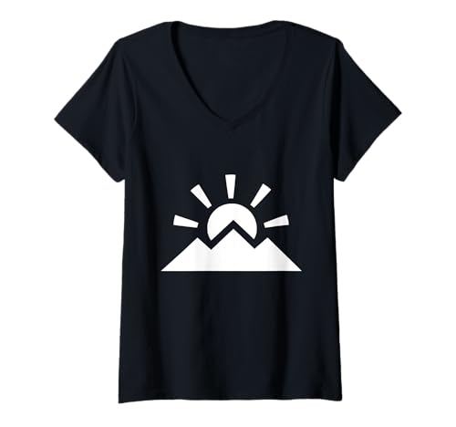 Damen Bergsonne Wandern Camping Naturliebhaber Wanderer Camper T-Shirt mit V-Ausschnitt von We Love Nature - Hiking & Camping Apparel & Gifts