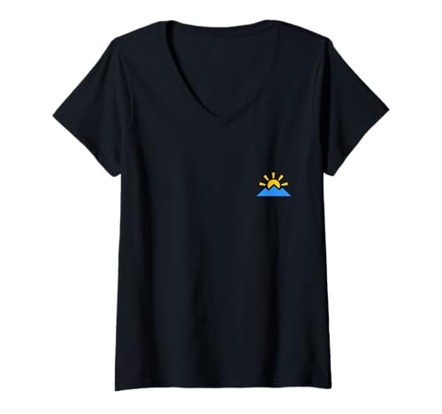 Damen Bergsonne Wandern Camping Naturliebhaber Wanderer Camper T-Shirt mit V-Ausschnitt von We Love Nature - Hiking & Camping Apparel & Gifts
