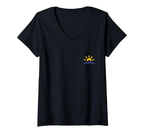 Damen Bergsonne Wandern Camping Naturliebhaber Wanderer Camper T-Shirt mit V-Ausschnitt von We Love Nature - Hiking & Camping Apparel & Gifts