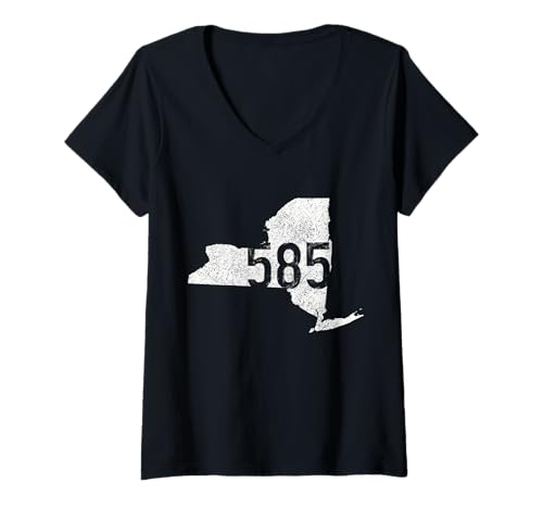 Damen 585 Ortsvorwahl Rochester Livingston New York NY Pride T-Shirt mit V-Ausschnitt Damen 585 Ortsvorwahl Rochester Livingston New York NY Pride T-Shirt mit V-Ausschnitt von We Love New York - 585 Area Code