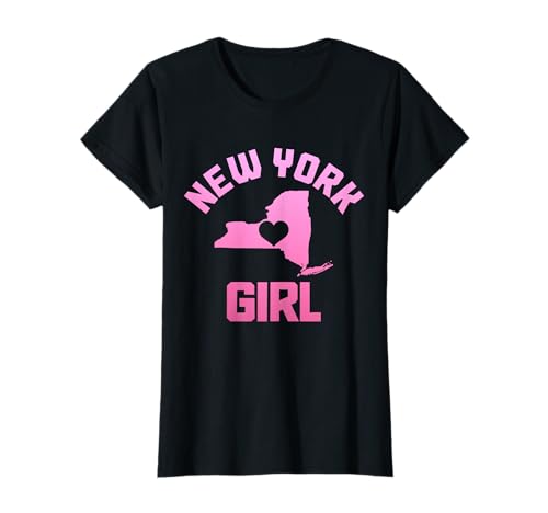 Karte von New York City NY Heart State Map für Mädchen NYC T-Shirt Karte von New York City NY Heart State Map für Mädchen NYC T-Shirt von We Love New York City NY