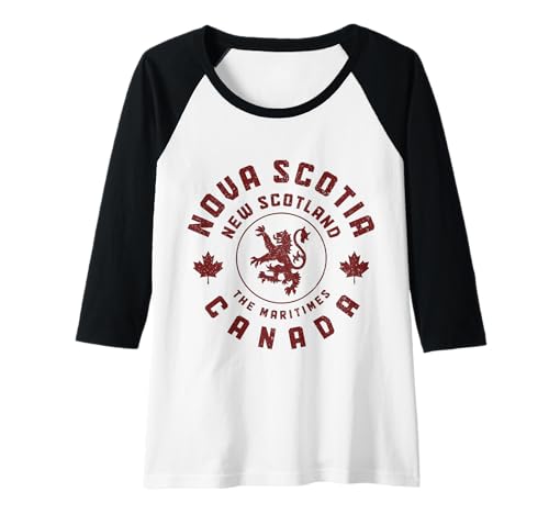 Damen Nova Scotia Kanada Maple Leaf Pride Canadian Vintage Raglan von We Love Nova Scotia Canada - Apparel & Gifts