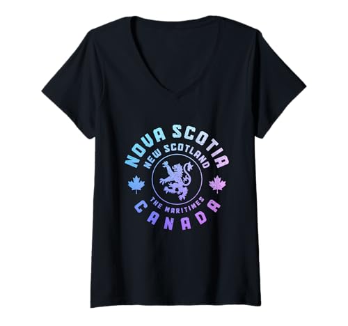 Damen Nova Scotia Kanada kanadisches Souvenir Vintage T-Shirt mit V-Ausschnitt Damen Nova Scotia Kanada kanadisches Souvenir Vintage T-Shirt mit V-Ausschnitt von We Love Nova Scotia Canada - Apparel & Gifts