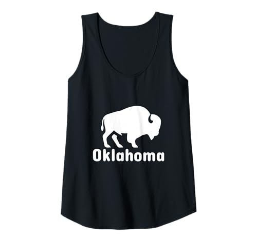 Damen Oklahoma Bison Minimalistischer amerikanischer Buffalo Tank Top von We Love Oklahoma - Apparel & Gifts
