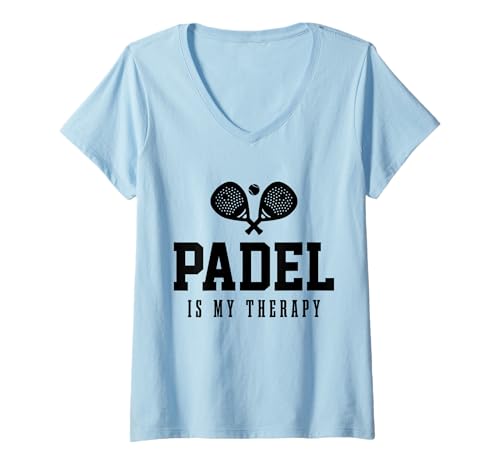 Damen Padel Ist Meine Therapie Lustig T-Shirt mit V-Ausschnitt Damen Padel Ist Meine Therapie Lustig T-Shirt mit V-Ausschnitt von We Love Padel