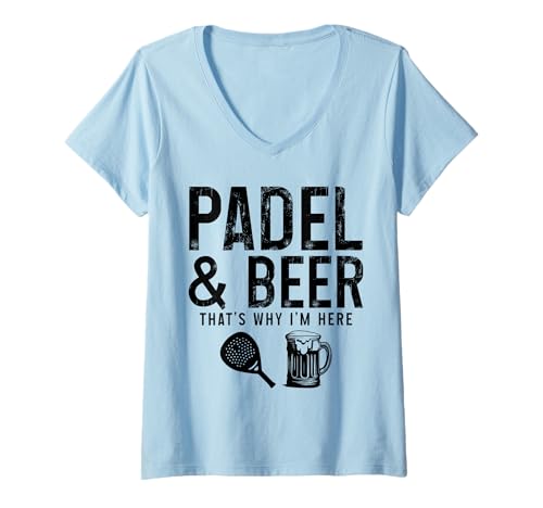 Damen Padel & Bier Deshalb Bin ich Hier Lustig T-Shirt mit V-Ausschnitt Damen Padel & Bier Deshalb Bin ich Hier Lustig T-Shirt mit V-Ausschnitt von We Love Padel