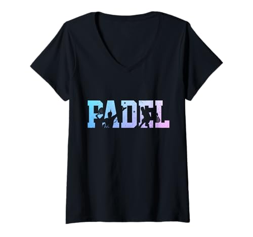Damen Vintage-Paddel im Retro-Look T-Shirt mit V-Ausschnitt Damen Vintage-Paddel im Retro-Look T-Shirt mit V-Ausschnitt von We Love Padel