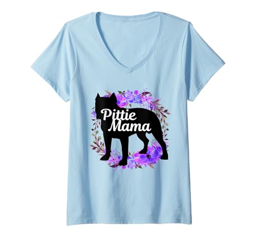 Damen Pitbull Mom Pittie Mama Hundeliebhaber lustiges Muttertagsgeschenk T-Shirt mit V-Ausschnitt Damen Pitbull Mom Pittie Mama Hundeliebhaber lustiges Muttertagsgeschenk T-Shirt mit V-Ausschnitt von We Love Pitbulls - Apparel & Gifts