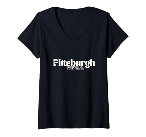 Damen Pittsburgh, Pennsylvania T-Shirt mit V-Ausschnitt von We Love Pittsburgh Pennsylvania