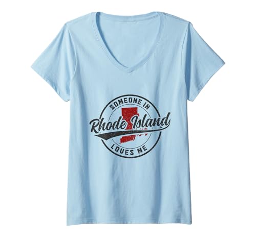 Damen Jemand in Rhode Island liebt Mich RI Pride T-Shirt mit V-Ausschnitt Damen Jemand in Rhode Island liebt Mich RI Pride T-Shirt mit V-Ausschnitt von We Love Rhode Island - Apparel & Gifts