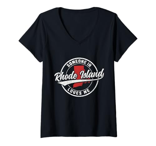 Damen Jemand in Rhode Island liebt Mich RI Pride T-Shirt mit V-Ausschnitt Damen Jemand in Rhode Island liebt Mich RI Pride T-Shirt mit V-Ausschnitt von We Love Rhode Island - Apparel & Gifts